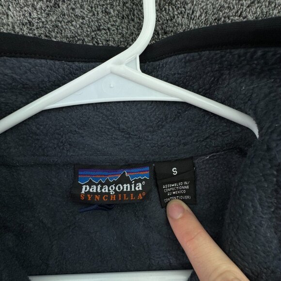 VTG Patagonia Synchilla Fleece Gray Pullover Jacket 1/2 Zip Small W/ Big Pocket - Picture 6 of 12